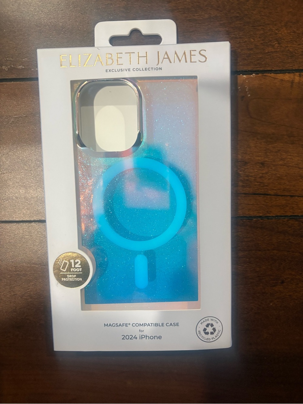 Elizabeth and James Glitter Blue MagSafe-Compatible iPhone Case